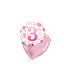 3rd Birthday Pink Polka Dots Balloon Bouquet