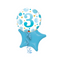 3rd Birthday Polka Dot Blue Balloon Bouquet