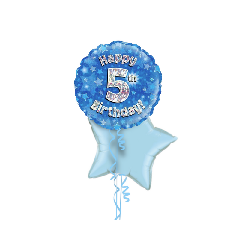 5th Birthday Blue Balloon Bouquet