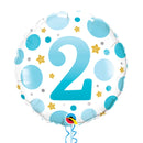 2nd Birthday Blue Dots Balloon Bouquet