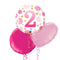 2nd Birthday Pink Dots Balloon Bouquet
