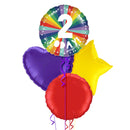 2nd Birthday Rainbow Balloon Bouquet