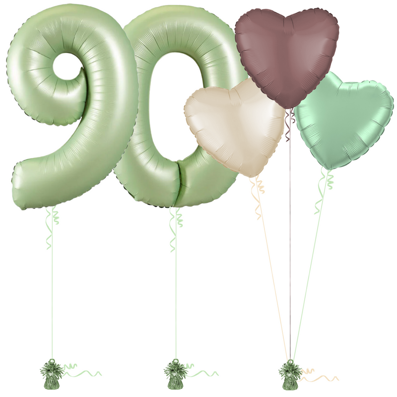 Olive Green 90th Birthday Balloon Bouquet Set