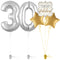 Silver 30th Birthday Balloon Bouquet Set