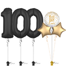 Bold Black 100th Birthday Balloon Bouquet Set