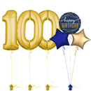 Gold 100th Birthday Balloon Bouquet Set