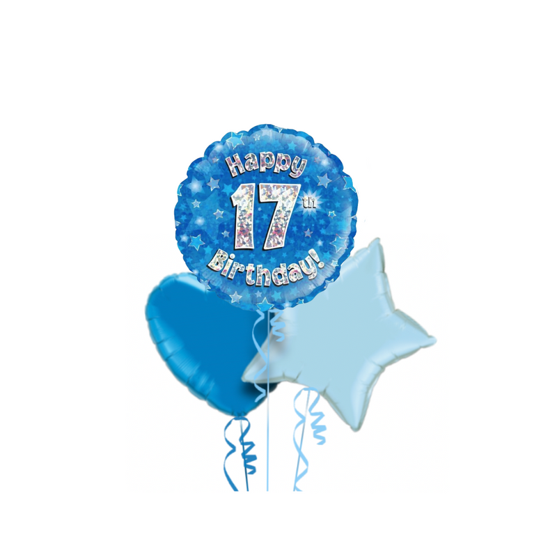 17th Birthday Blue Balloon Bouquet