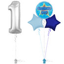 Silver 1st Birthday Balloon Bouquet Set