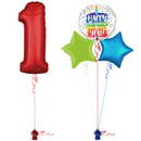 Red 1st Birthday Balloon Bouquet Set