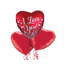 I Love You Confetti Hearts Balloon Bouquet