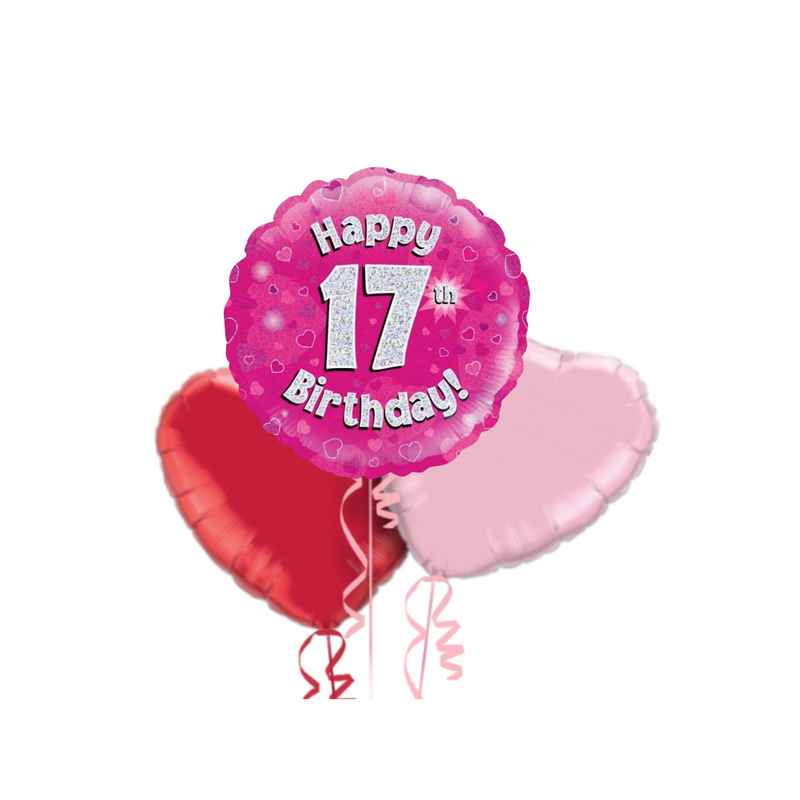 17th Birthday Pink Balloon Bouquet