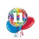 Happy 11th Birthday Confetti Balloon Bouquet