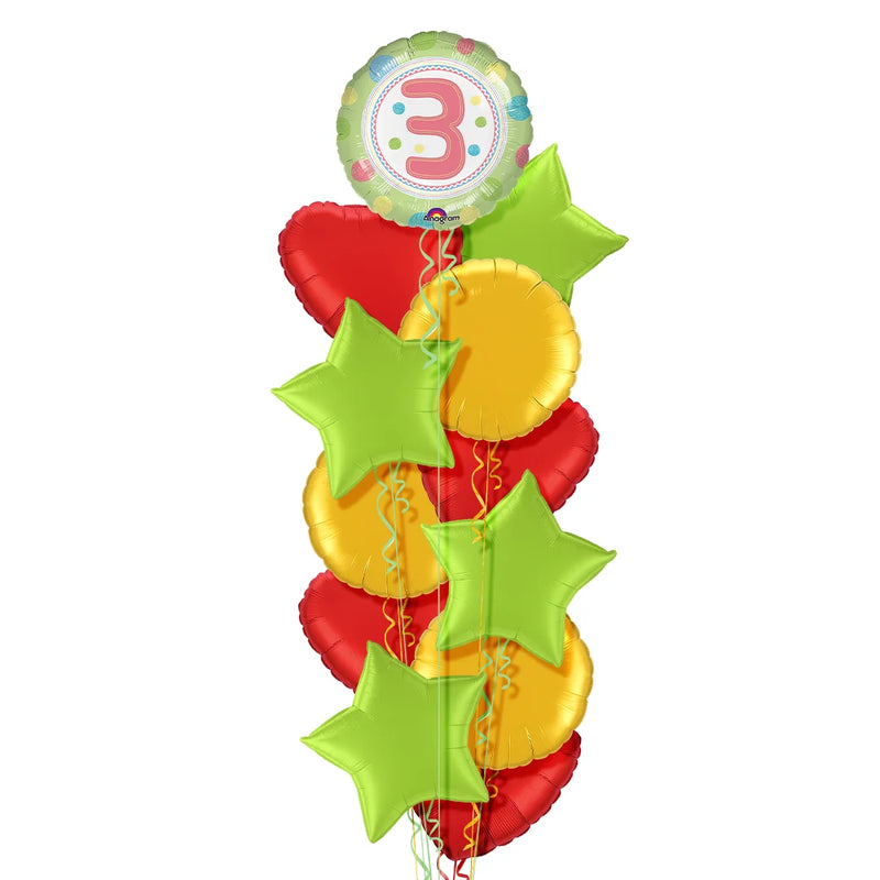 3rd Birthday Fairy Green Balloon Bouquet