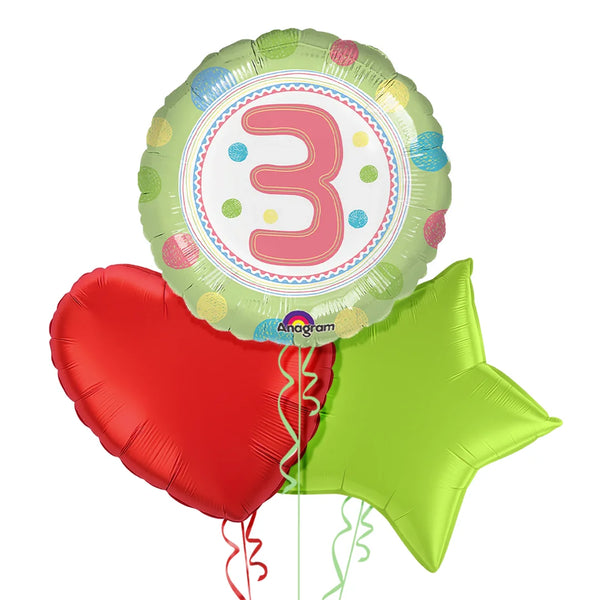 3rd Birthday Fairy Green Balloon Bouquet