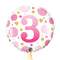 3rd Birthday Pink Polka Dots Balloon Bouquet