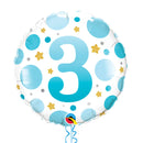 3rd Birthday Polka Dot Blue Balloon Bouquet
