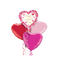 Happy Valentine's Day Pink Watercolour Balloon Bouquet