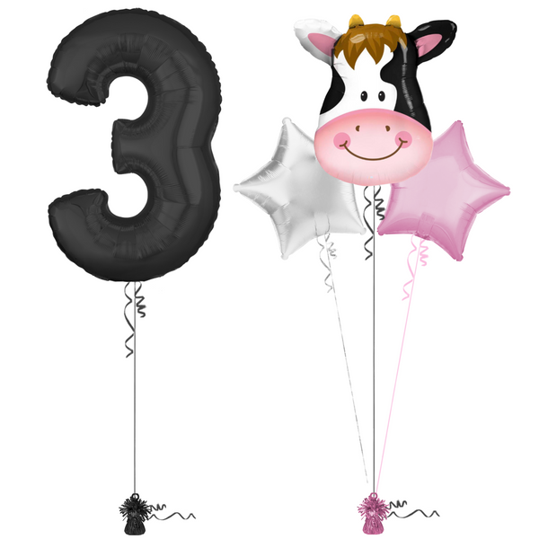 Farmyard Fun 3rd Birthday Balloon Bouquet Set