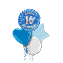 Happy Birthday 16th Blue Foil Balloon Bouquet