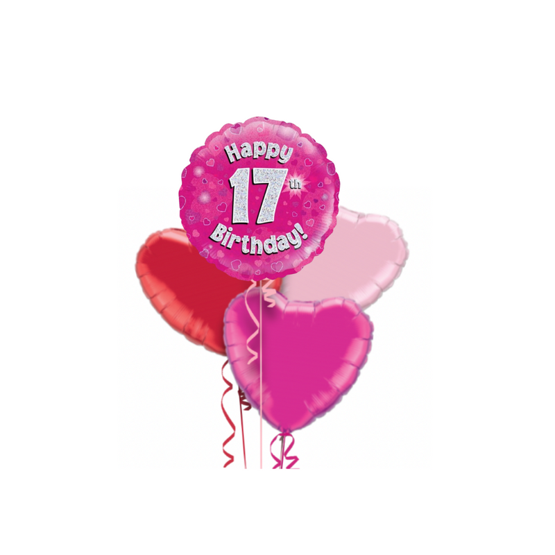 17th Birthday Pink Balloon Bouquet