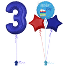 Royal Blue 3rd Birthday Balloon Bouquet Set