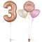 Rose Gold 3rd Birthday Balloon Bouquet Set