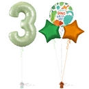 Olive Green 3rd Birthday Balloon Bouquet Set