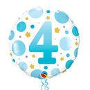 4th Birthday Polka Dot Blue Balloon Bouquet