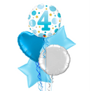 4th Birthday Polka Dot Blue Balloon Bouquet