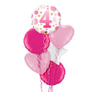 4th Birthday Polka Dots Balloon Bouquet
