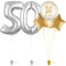 Silver 50th Birthday Balloon Bouquet Set