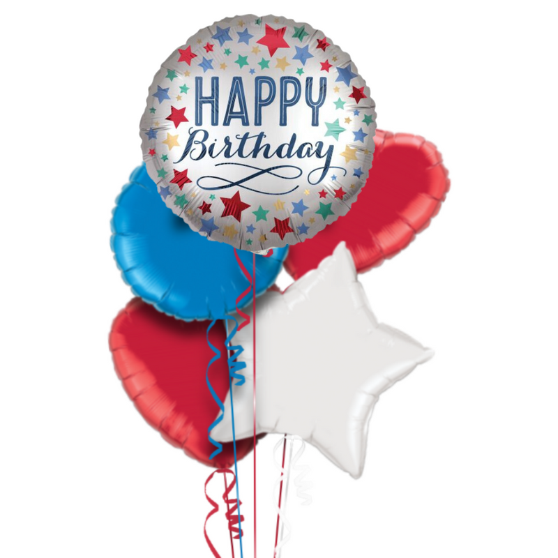 Happy Birthday Sparkling Stars Balloon Bouquet