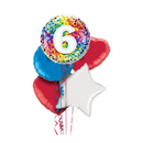 Happy 6th Birthday Confetti Balloon Bouquet