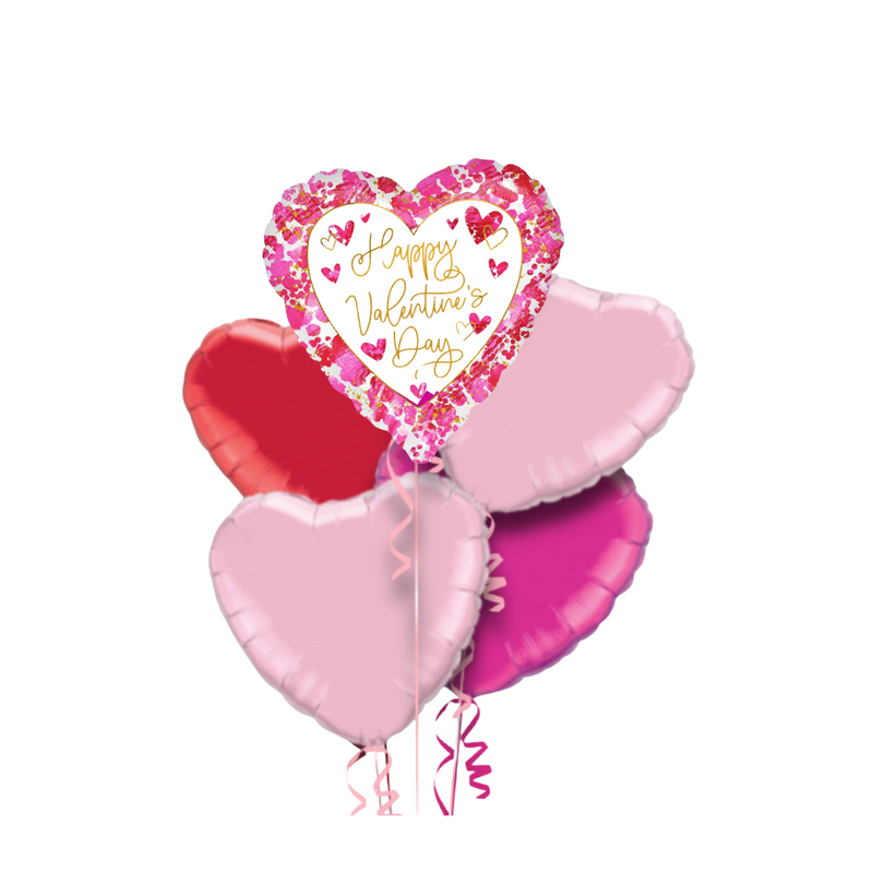 Happy Valentine's Day Pink Watercolour Balloon Bouquet