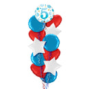 5th Birthday Blue Polka Dots Balloon Bouquet