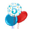 5th Birthday Blue Polka Dots Balloon Bouquet
