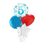 5th Birthday Blue Polka Dots Balloon Bouquet