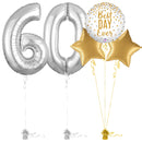Silver 60th Birthday Balloon Bouquet Set