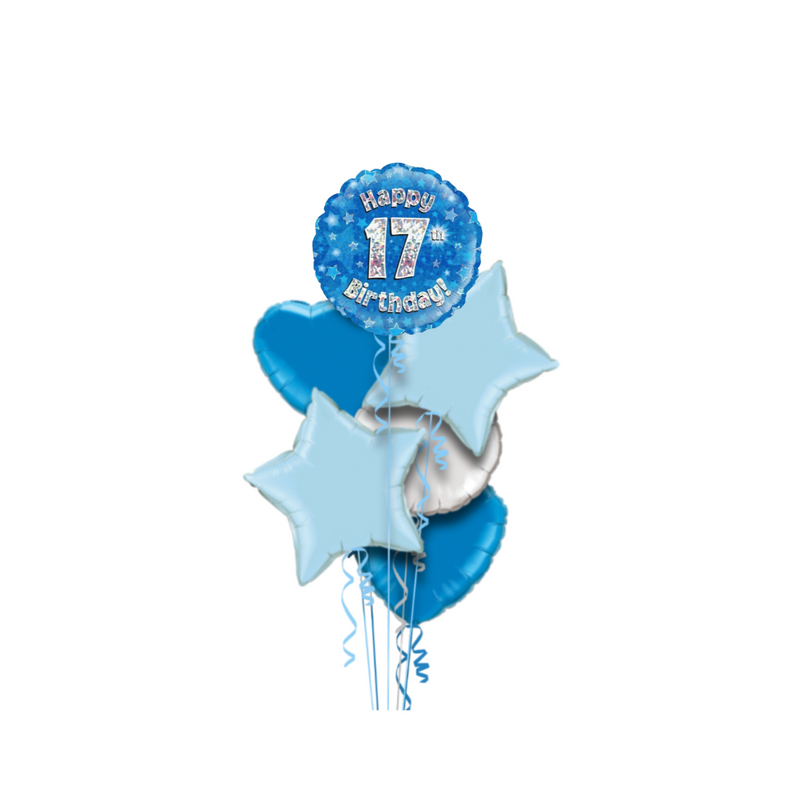 17th Birthday Blue Balloon Bouquet