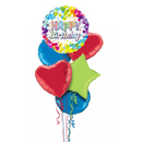 Happy Birthday Splash Colours Balloon Bouquet