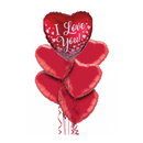 I Love You Confetti Hearts Balloon Bouquet