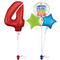 Red 4th Birthday Balloon Bouquet Set