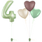 Olive Green 4th Birthday Balloon Bouquet Set