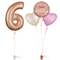 Rose Gold 6th Birthday Balloon Bouquet Set