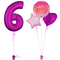 Hot Pink 6th Birthday Balloon Bouquet Set