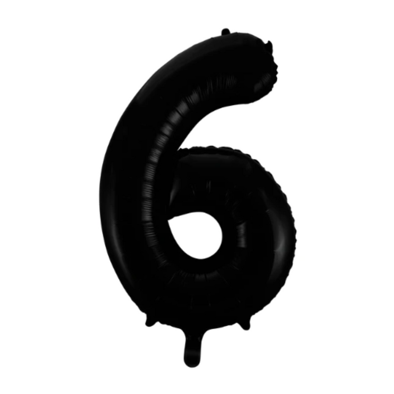 Black Number Large Shape Balloon