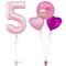 Pastel Pink 5th Birthday Balloon Bouquet Set