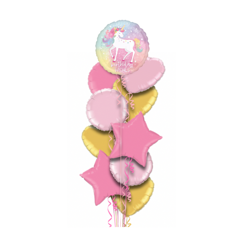 Unicorn Happy Birthday Foil Balloon Bouquet