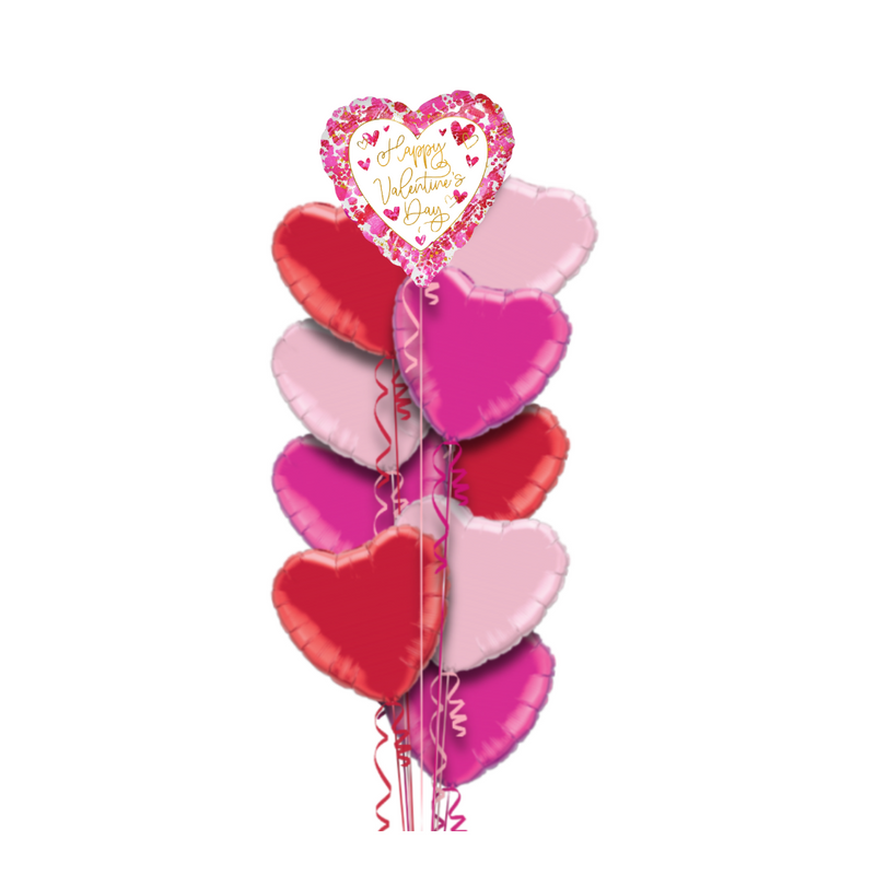 Happy Valentine's Day Pink Watercolour Balloon Bouquet