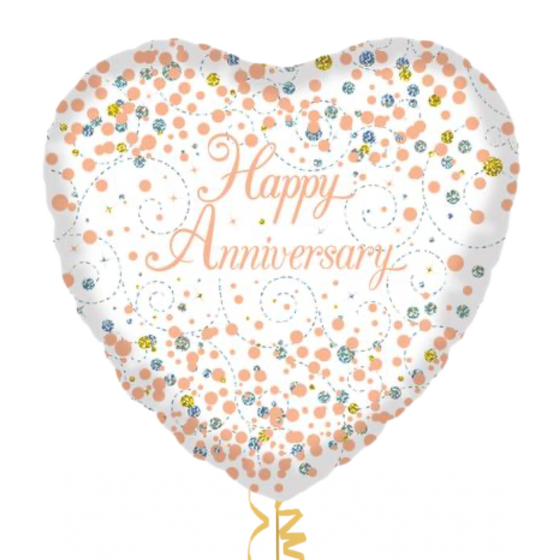 Rose Gold Happy Anniversary Balloon Bouquet